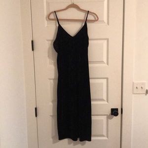 Suede stretchy black dress